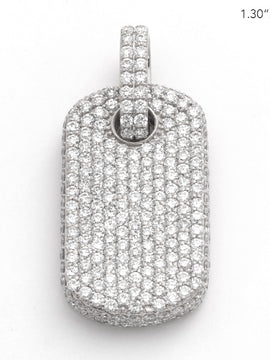 14KW 3.00CTW DIAMOND DOGTAG PENDANT WITH SIDE