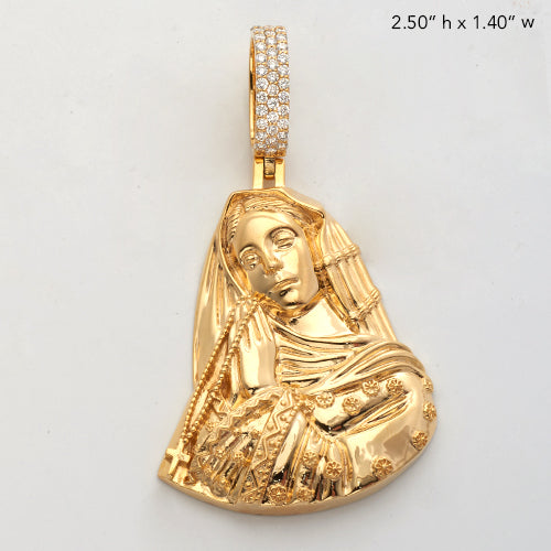 14KY 0.65CTW DIAMOND VIRGIN MARY WITH PRAYING