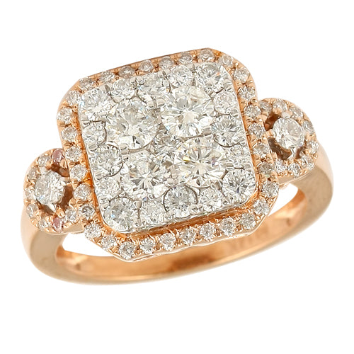 14KR 1.50CTW DIAMOND SQUARE CLUSTER RING