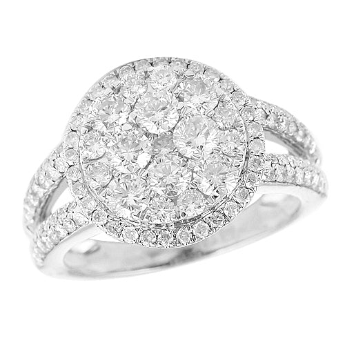 14KW 1.75CTW DIAMOND CLUSTER RING