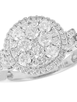 14KW 2.00CTW DIAMOND CLUSTER RING