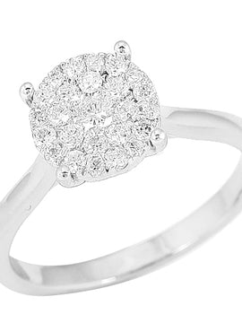 14KW 0.50CTW DIAMOND LUNA CLUSTER RING