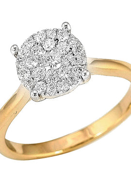 14KY 0.50CTW DIAMOND LUNA CLUSTER RING