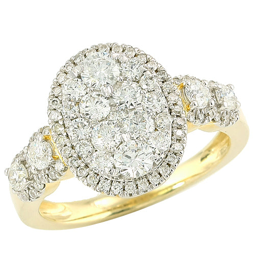 14KY 1.50CTW DIAMOND CLUSTER RING