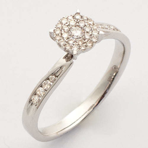 14KW 0.33CTW DIAMOND LUNA CLUSTER RING