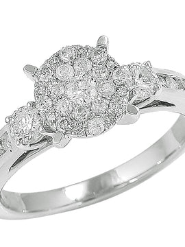 14KW 0.75CTW DIAMOND CLUSTER RING