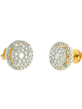 14KY 1.50CTW LUNA DIAMOND EARRINGS WITH HALO