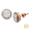 14KR 1.00CTW DIAMOND ROUND SHAPED CLUSTER EARRING