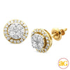 14KY 0.50CTW DIAMOND ROUND SHAPED CLUSTER EARRING