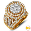 14KY 4.00CTW DIAMOND ROUND CLUSTER HEAD RING WITH