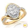 14KY 0.75CTW DIAMOND OVAL DOME CLUSTER RING WITH