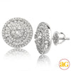 14KW 1.10CTW DIAMOND ROUND CLUSTER EARRING STUDS W