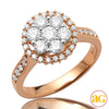 14KR 1.00CTW DIAMOND 7-STONE CLUSTER RING WITH ROU