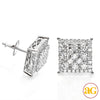 14KW 1.50CTW SQUARE CLUSTER DIAMOND SQ. PRONG EARR