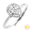 14KW 0.35CTW DIAMOND PEAR CLUSTER RING WITH HALO