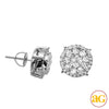 14KW 1.50CTW DIAMOND ROUND CLUSTER EARRINGS WITH