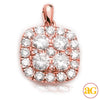 14KR 1.00CTW DIAMOND SQUARE CLUSTER PENDANT WITH H