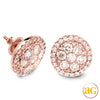 14KR 2.00CTW DIAMOND ROUND CLUSTER EARRING STUDS W