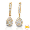 14KY 1.50CTW DIAMOND TEARDROP CLUSTER DANGLING EAR