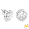 14KW 1.00CTW DIAMOND ROUND CLUSTER EARRING STUDS W