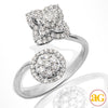 14KW 0.50CTW DIAMOND XO CLUSTER TWO STONE RING