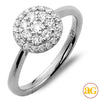 14KW 0.55CTW DIAMOND ROUND CLUSTER RING WITH HALO