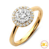 14KY 0.55CTW DIAMOND ROUND CLUSTER RING WITH HALO