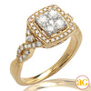 14KY 0.85CTW SQUARE CLUSTER DIAMOND RING