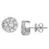 14KW 1.65CTW DIAMOND ROUND FLEUR CLUSTER EARRINGS