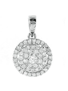 14KW 0.75CTW DIAMOND LUNA CLUSTER PENDANT WITH HAL