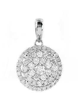 14KW 1.00CTW DIAMOND LUNA CLUSTER PENDANT WITH HAL