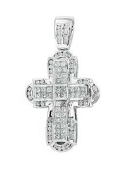 14KW 1.50CTW DIAMOND CROSS