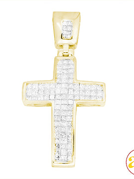 14KY 1.65CTW DIAMOND CROSS