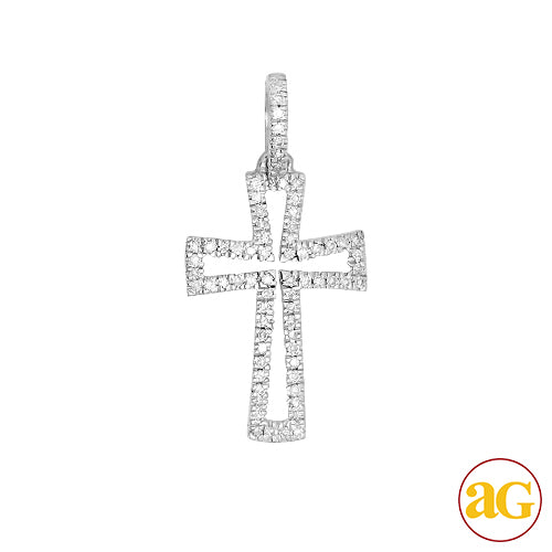 14KW 0.15CTW DIAMOND CROSS PENDANT