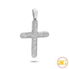 14KW 0.40CTW DIAMOND PUFFED CROSS PENDANT - MEDIUM