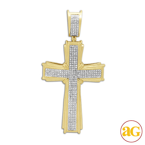 10KY 0.90CTW DIAMOND CROSS PENDANT