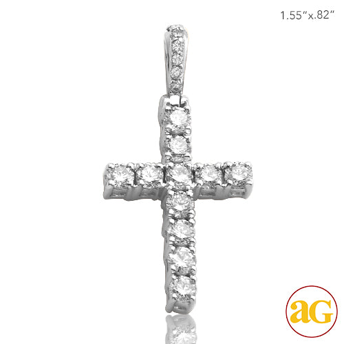 14KW 0.60CTW DIAMOND CROSS PENDANT