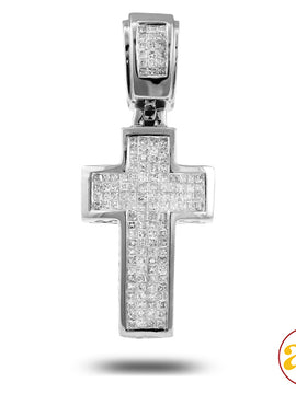 14KW 1.50CTW INV. PC DIAMOND CROSS PENDANT