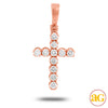 14KR 1.35CTW 11-STONE DIAMOND CROSS