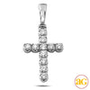 14KW 1.50CTW 11-STONE DIAMOND CROSS