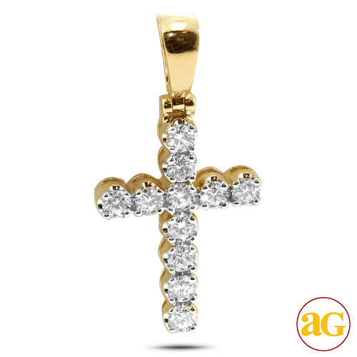 14KY 2.25CTW 11-STONE DIAMOND CROSS