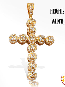 14KY 1.90CTW DIAMOND CUSTER DESIGN CROSS