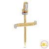 14KY 0.05CTW DIAMOND NAILS CROSS PENDANT