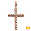 14KR 2.00CTW DIAMOND PRONG SET CROSS PENDANT