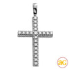 14KW 2.00CTW DIAMOND PYRAMID SETTING CROSS PENDANT