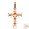 14KR 1.50CTW DIAMOND CLUSTER PRONG CROSS PENDANT