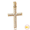 14KY 1.50CTW DIAMOND CROSS WITH 3-PRONG DIAMOND BO