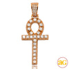 14KR 2.00CTW DIAMOND ANKH CROSS PENDANT