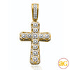 14KY 2.65CTW DIAMOND CROSS PENDANT - ROUND CLUSTER