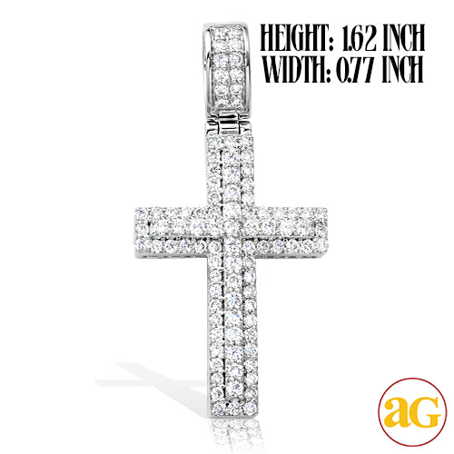 14KW 1.45CTW DIAMOND 3-D CROSS PENDANT - STRAIGHT